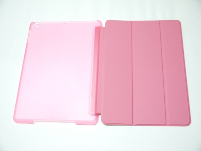 Pink Slim Smart Magnetic PU Leather Cover Case Sleep Wake with Stand for Apple iPad Air