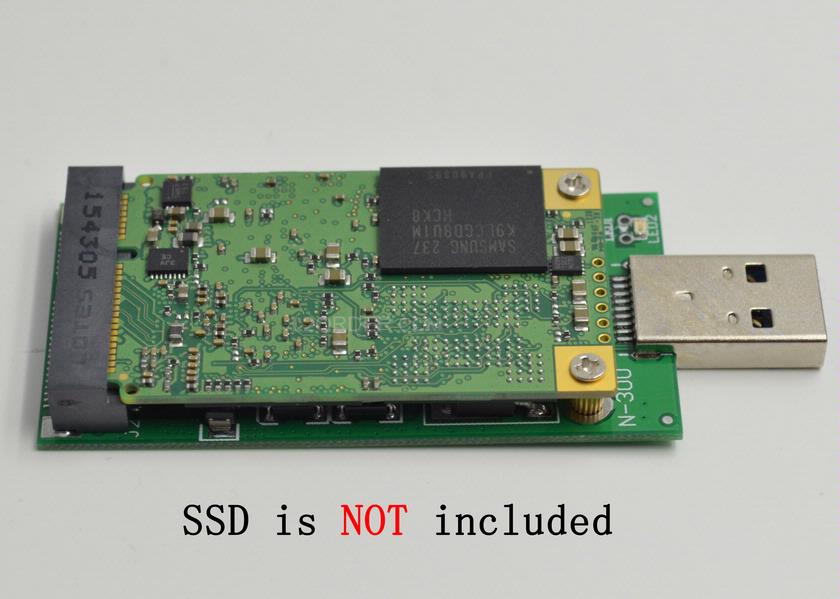 New External Mini Sata mSATA PCI-E SSD to USB 3.0 Converter adapter