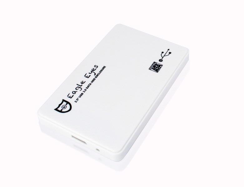 E2E White USB 3.0 2.5" SATA Hard Drive HDD Solid State Drive SSD Enclosure External Case