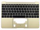 KB Topcase - Grade A Gold US Keyboard Top Case Topcase Palm Rest 613-01195-B for Apple MacBook 12" A1534 2015 Retina