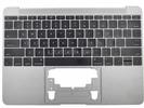 KB Topcase - Grade A Space Gray US Keyboard Top Case Topcase Palm Rest 613-02547-A for Apple MacBook 12" A1534 2016 2017 Retina