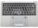 KB Topcase - Grade B Space Gray US Keyboard Top Case Palm Rest with Touch Bar for Apple Macbook Pro 13" A1706 2016 2017 Retina 